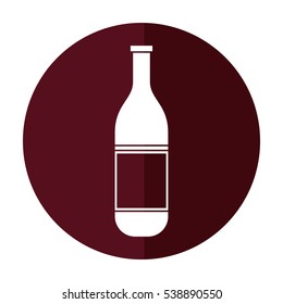 wine bottle with cork empty label shadow