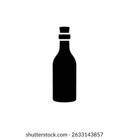 Wine Bottle with Cork Top Outline Design