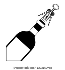 wine bottle with corkscrew
