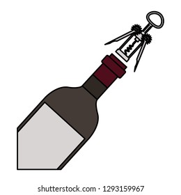 wine bottle with corkscrew