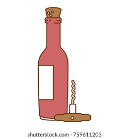 wine bottle with corkscrew