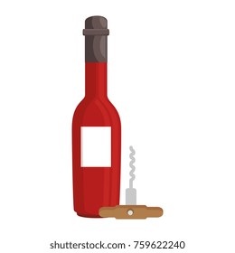 wine bottle with corkscrew
