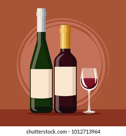 Wine bottle and cup