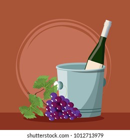 Wine bottle and cup