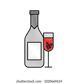 wine bottle and cup