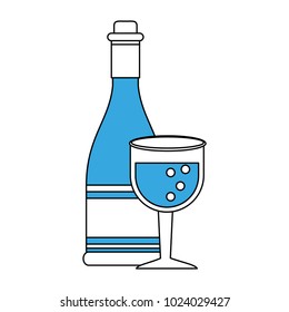 Wine bottle with cup