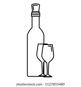 wine bottle and cup