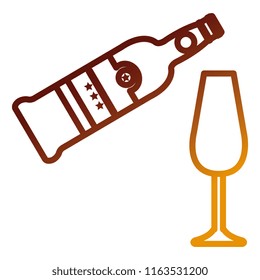wine bottle with cup