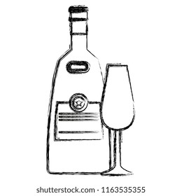 wine bottle with cup