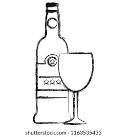wine bottle with cup