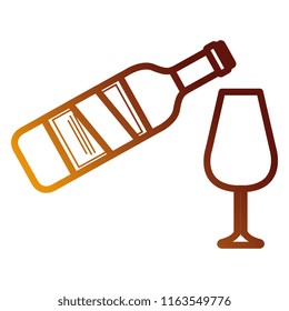 wine bottle with cup