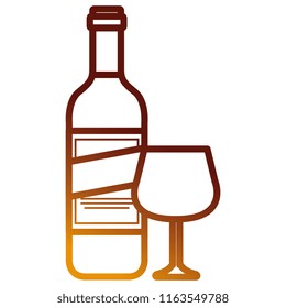wine bottle with cup