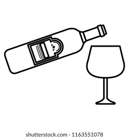 wine bottle with cup