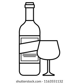 wine bottle with cup