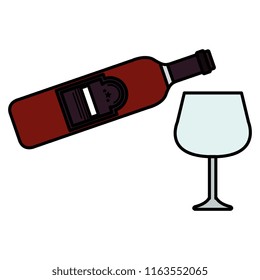 wine bottle with cup
