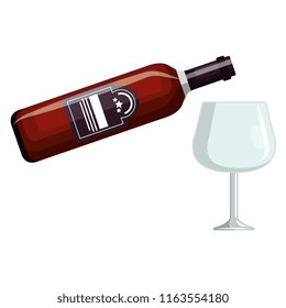 wine bottle with cup