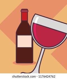 wine bottle and cup