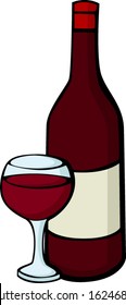 wine bottle and cup