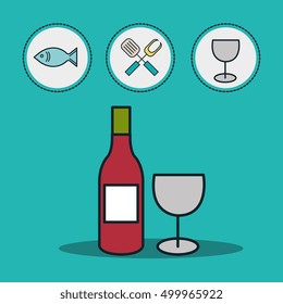 wine bottle and cup
