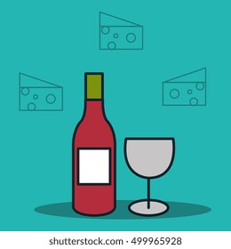 wine bottle and cup
