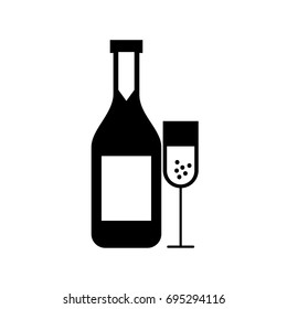 wine bottle and cup