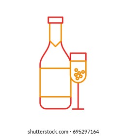 wine bottle and cup