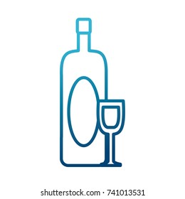 Wine bottle and cup
