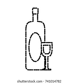 Wine bottle and cup