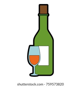 wine bottle with cup
