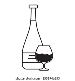 wine bottle and cup drink isolated icon vector illustration design