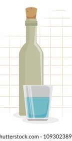 wine bottle with cup icon