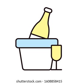 wine bottle and cup isolated icon vector illustration design