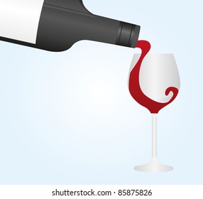 wine bottle and cup isolated over white background. vector