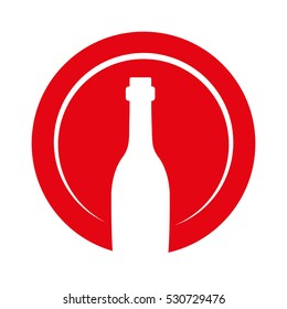 wine bottle decorative icon vector illustration design