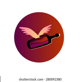 Wine bottle delivery icon