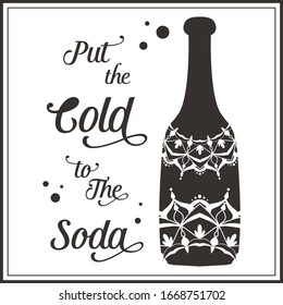 Wine bottle with design brown colour classic. Vector illustration