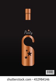 Wine bottle design concept of party. vector file