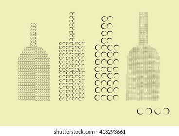 Wine bottle design elements. Vector.