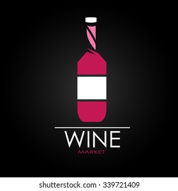 wine bottle design logo,Vector
