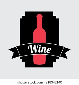 wine bottle  design , vector illustration