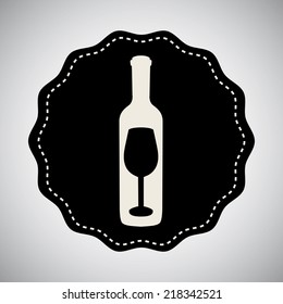 wine bottle  design , vector illustration