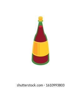 Wine bottle design, Winery alcohol drink beverage restaurant and celebration theme Vector illustration