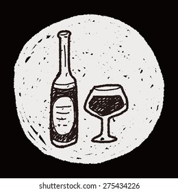 wine bottle doodle