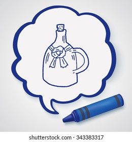 wine bottle doodle