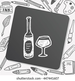 wine bottle doodle