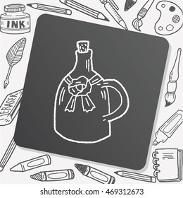 wine bottle doodle