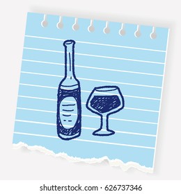 wine bottle doodle