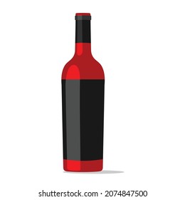 diseño vectorial de la botella de vino bebida en blanco