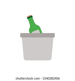 wine bottle drink in bucket vector illustration design