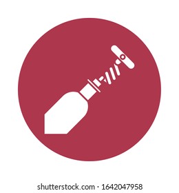 wine bottle drink with corkscrew vector illustration design